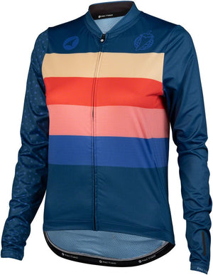 Salsa Jerseys Small Salsa Team Polytone Women's Long Sleeve Jersey - Dark Blue w/ Stripes