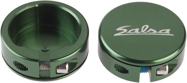 Salsa Lock-On Grip Clamps Closed-End / Dark Green Salsa Backcountry Lock-On Collars