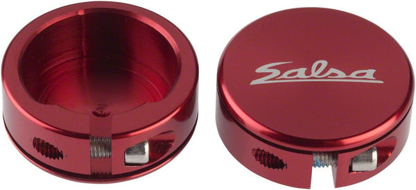 Salsa Lock-On Grip Clamps Closed-End / Red Salsa Backcountry Lock-On Collars