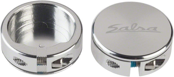 Salsa Lock-On Grip Clamps Closed-End / Silver Salsa Backcountry Lock-On Collars