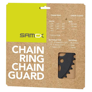 Samox Chainrings Samox PD-R4-S Chainring Teeth: 40 Speed: 1 BCD: 104 Bolts: 4 Steel Black