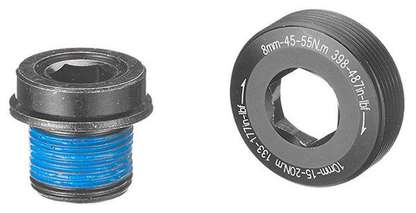Samox Crank Bolts and Parts Samox ISIS Self-Extracting eBike Crank Spindle Bolt - M15x1mm 14mm Long M22x1mm Cap Left Hand Thread BLK