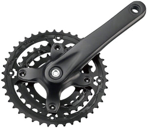 Samox Cranksets and Arms 170Mm Samox AF29 Crankset - 9-Speed 48/36/26t 104/Riveted BCD JIS Square Taper Spindle Interface Spindle Bolts Sold Separate, Black
