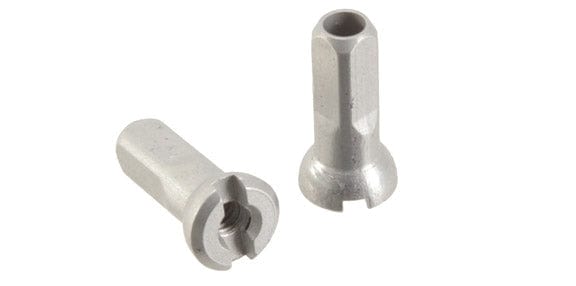 Sapim Spoke Nipples Alloy / 12Mm / Silver Sapim Alloy and Brass Polyax Nipples - 100 Count