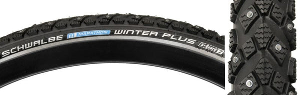 Schwalbe Tires Schwalbe Marathon Winter Plus Performance Twin SmartGuard 188 Stud 26x2.15 Studded Tire