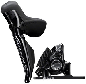 Shimano Brake/Shift Lever - Drop Bar Left/Front / 2X Shimano Dura-Ace ST-R9270F Di2 Shift/Brake Lever BR-R9270 Hydraulic Disc Brake Caliper