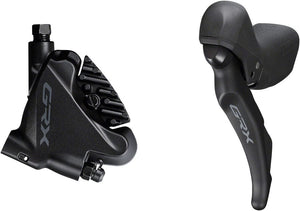 Shimano Brake/Shift Lever - Drop Bar Shimano GRX ST-RX600 Shift/Brake Lever BR-RX400 Hydraulic Disc Brake Caliper - Left/Front 2x Flat Mount Caliper BLK