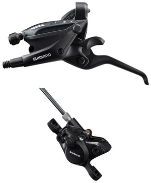 Shimano Brake/Shift Lever - Flat Bar Left/Front / 3X Shimano ST-EF505 EZ Fire Plus Shift/Brake Lever BR-MT200 Disc Brake Caliper