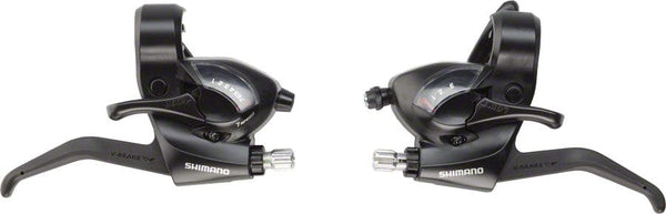 Shimano Brake/Shift Lever - Flat Bar Shimano ST-EF41 3x7-Speed Brake/Shift Lever Set Black