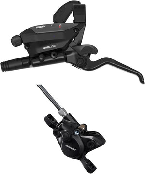 Shimano Brake/Shift Lever - Flat Bar Shimano ST-EF515-2L EZ Fire Plus Shift/Brake Lever BR-MT200 Disc Brake Caliper - Left/Front 2x Shift Post Mount 2-Piston  BLK