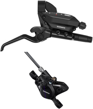 Shimano Brake/Shift Lever - Flat Bar Shimano ST-EF515-8R EZ Fire Plus Shift/Brake Lever BR-MT200 Disc Brake Caliper - Right/Rear 8-Speed Post Mount 2-Piston  BLK