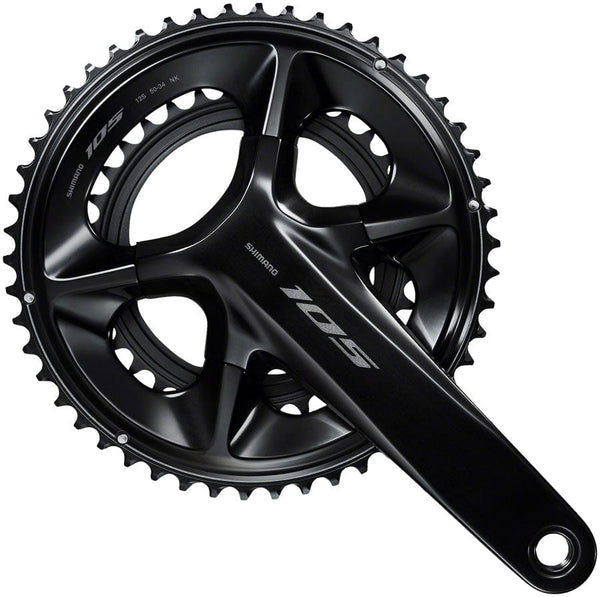 Shimano Cranksets and Arms 160Mm / 50/34T Shimano 105 FC-R7100 Crankset - 12-Speed, 110 Asymmetric BCD Hollowtech II Spindle Interface, Black