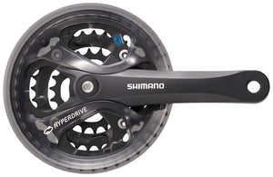 Shimano Cranksets and Arms 170Mm / 48/38/28T Shimano Acera FC-M361 Crankset - 7/8-Speed 104/64 BCD Square Taper JIS Spindle Interface, Black