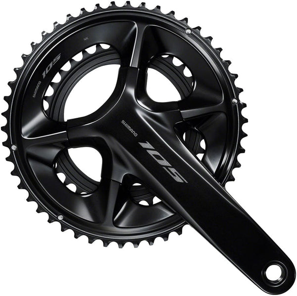 Shimano Cranksets and Arms 175Mm / 52/36T Shimano 105 FC-R7100 Crankset - 12-Speed, 110 Asymmetric BCD Hollowtech II Spindle Interface, Black