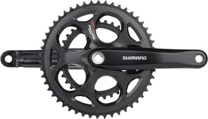 Shimano Cranksets and Arms FC-A070 / 50/34T / No Shimano Tourney FC-A070 Crankset - 170mm 7/8-Speed Riveted Square Taper JIS Spindle Interface, Black