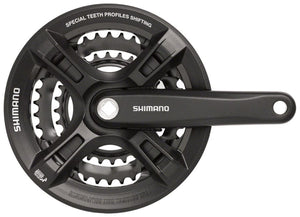 Shimano Cranksets and Arms Shimano Altus FC-M311 Crankset - 175mm 7/8-Speed 48/38/28t Riveted Square Taper JIS Spindle Interface BLK