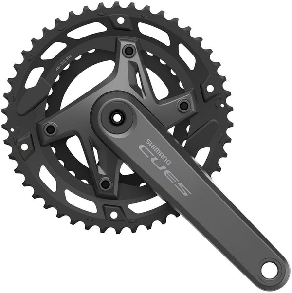 Shimano Cranksets and Arms Shimano CUES FC-U6000-2 Crankset - 175mm 9/10-Speed 46/30t Asymmetric 110 BCD Hollowtech II BLK