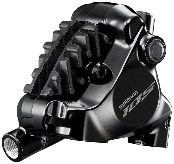 Shimano Disc Brake Calipers Shimano 105 BR-R7170 Road Hydraulic Disc Brake Caliper - Rear Flat Mount L03A Resin Pads Fins