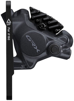 Shimano Disc Brake Calipers Shimano GRX BR-RX410 Hydraulic Disc Brake Caliper - Front Flat-Mount W/Bracket 140/160mm Rotor Assembled 160mm BLK