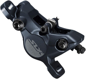 Shimano Disc Brake Calipers Shimano SLX BR-M7100 2-Piston Post-Mount Disc Brake Caliper Metal Pads Fins BLK