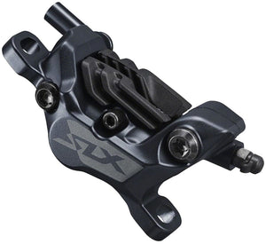 Shimano Disc Brake Calipers Shimano SLX BR-M7120 4-Piston Post-Mount Disc Brake Caliper Metal Pads Fins BLK