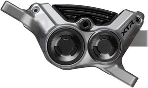 Shimano Disc Brake Calipers Shimano XTR BR-M9220 Enduro Disc Brake Caliper - Front Rear Post Mount 4-Piston Includes P04C-MF Finned Metal Pads