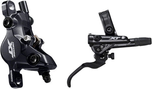 Shimano Disc Brake & Lever Rear / 2-Piston Shimano Deore XT BL-M8100/BR-M8100 Disc Brake Lever - Front Hydraulic Post Mount 2-Piston Finned Pads I-SPEC EV Clamp Band BLK