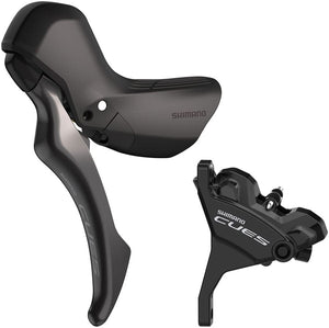 Shimano Disc Brake & Lever Shimano CUES BL-U6030L/BR-U6030F Disc Brake Lever - Front Hydraulic Flat Mount Resin Pads BLK