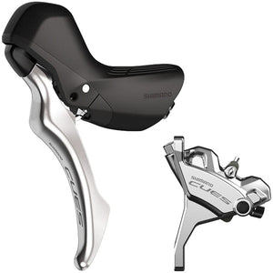 Shimano Disc Brake & Lever Shimano CUES BL-U6030L/BR-U6030F Disc Brake Lever - Front Hydraulic Flat Mount Resin Pads Silver