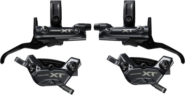 Shimano Disc Brake & Lever Shimano Deore XT M8200/8220 Disc Brake Upgrade Kit - Right Left BL-M8200 Levers Post Mount Front Rear BR-M8220 4-Piston Calipers