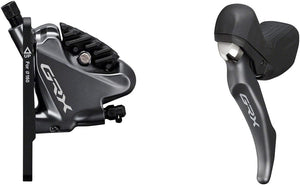 Shimano Disc Brake & Lever Shimano GRX ST-RX810-LA/BR-RX810 Disc Brake Lever/Drop Bar Seatpost Remote - Front Hydraulic Flat Mount Resin Pads BLK