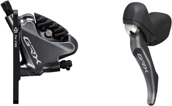 Shimano Disc Brake & Lever Shimano GRX ST-RX810-LA/BR-RX810 Disc Brake Lever/Drop Bar Seatpost Remote - Front Hydraulic Flat Mount Resin Pads BLK