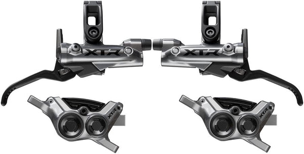 Shimano Disc Brake & Lever Shimano XTR M9220 Enduro Disc Brake Upgrade Kit - Right Left BL-M9220 Levers Post Mount Front Rear BR-M9220 4-Piston Calipers
