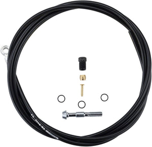Shimano Disc Hose and Parts Shimano SM-BH59-SB Low Pressure Disc Brake Hose Kit - Normal Silver Banjo Caliper Connector 1700mm BLK