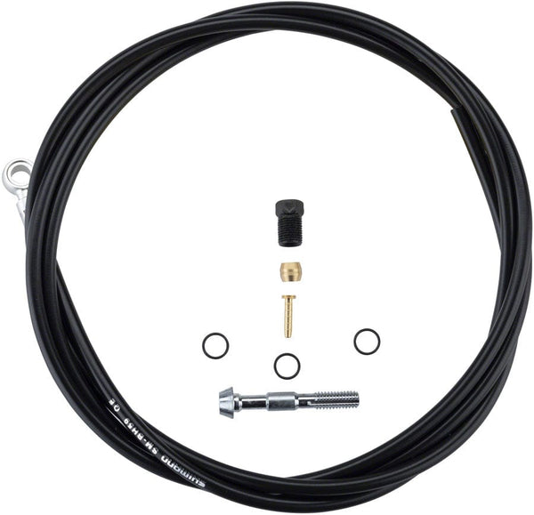 Shimano Disc Hose and Parts Shimano SM-BH59-SB Low Pressure Disc Brake Hose Kit - Normal Silver Banjo Caliper Connector 1700mm BLK