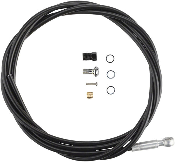Shimano Disc Hose and Parts Shimano SM-BH90-SBLS High Pressure Disc Brake Hose Kit - Long Silver Banjo Caliper Connector 2000mm BLK