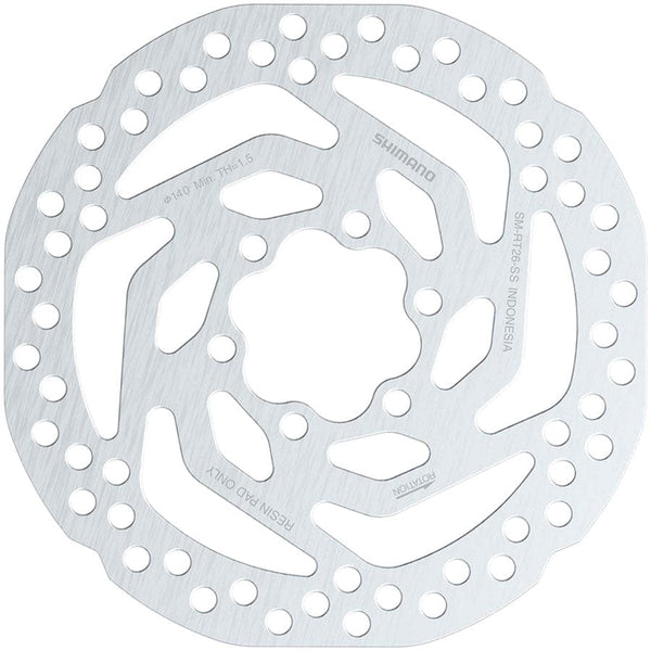 Shimano Disc Rotor 140Mm Shimano SM-RT26 Disc Brake Rotor - 6-Bolt Bolts Included, For Resin Pad Only