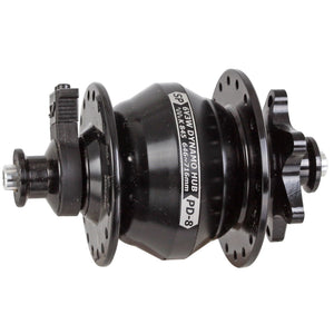 Shutter Precision Dynamo & Generator Light Shutter Precision PD-8 IS-Disc Front Q/R Hub 9x100mm 36h - Black
