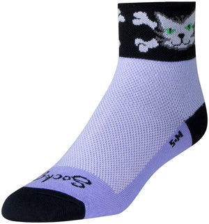 SockGuy Socks SockGuy Classic Bad Kitty Socks - 2" Purple Women's Small/Medium