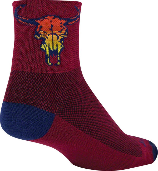 SockGuy Socks SockGuy Classic Desert Skull Socks - 3" Red Small/Medium