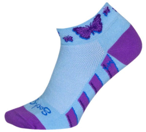 SockGuy Socks SockGuy Classic Flutterby Socks - 1" Light Blue Small/Medium