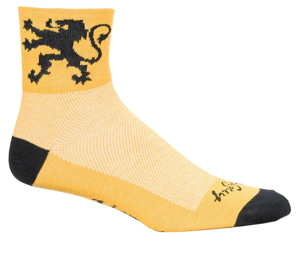 SockGuy Socks SockGuy Classic Lion of Flanders Socks - 3" Yellow Large/X-Large