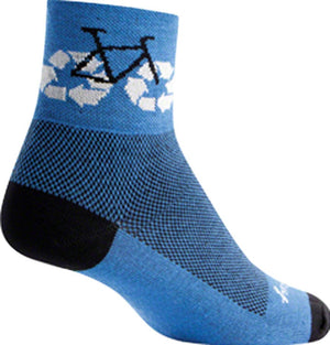 SockGuy Socks SockGuy Classic Recycle Socks - 3" Blue Small/Medium