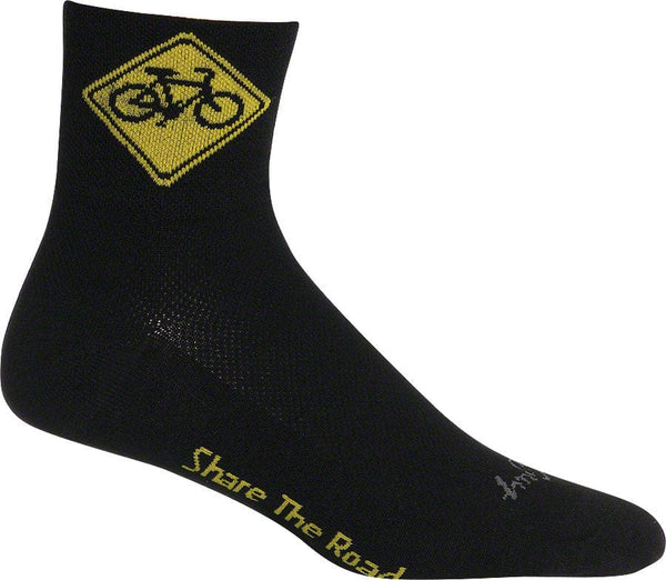 SockGuy Socks SockGuy Classic Share the Road Socks - 3" Black Large/X-Large