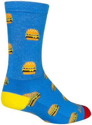 SockGuy Socks SockGuy Crew Burgers Socks - 6" Small/Medium