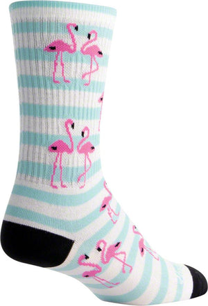 SockGuy Socks SockGuy Crew Flamingo Socks - 6" Blue Small/Medium
