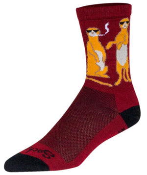 SockGuy Socks SockGuy Crew Kool Kats Socks - 6" Burgundy Large/X-Large