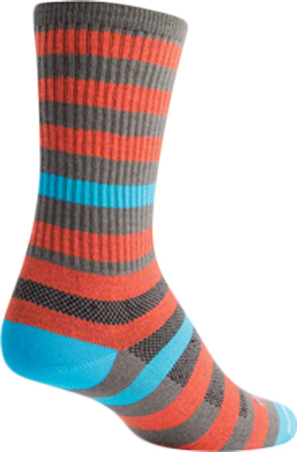 SockGuy Socks SockGuy Crew Metro Socks - 6" Orange/Gray Small/Medium