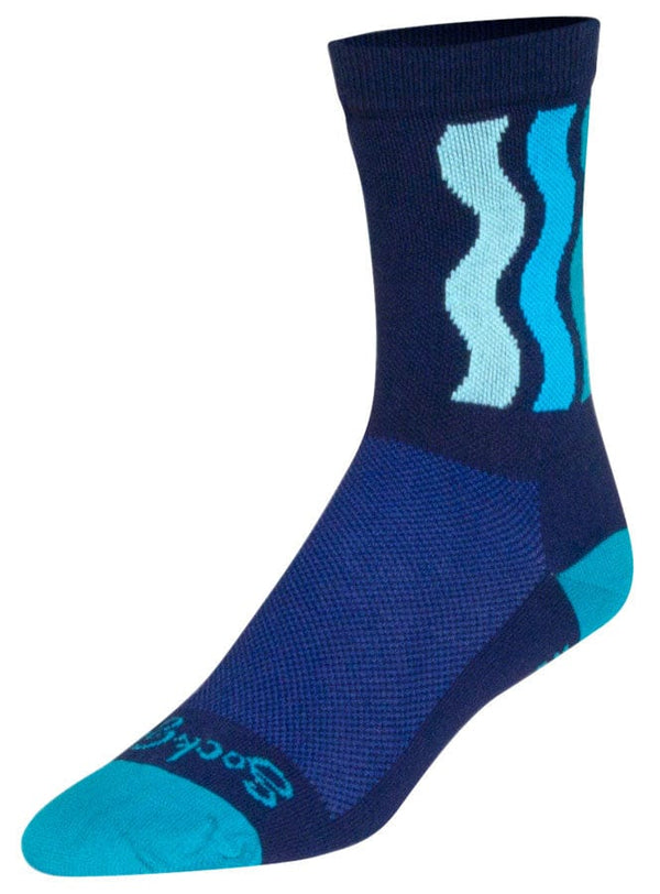 SockGuy Socks SockGuy Crew Ripple Socks - 6" Blue Small/Medium