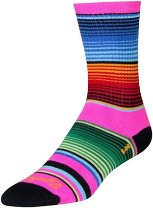 SockGuy Socks SockGuy Crew Siesta Socks - 6" Pink/Multi-Color Large/X-Large